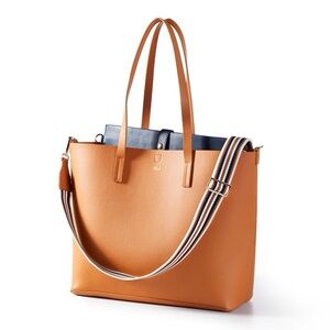 Mark And Graham 2 In 1 Vegan Leather Tote In Camel | Color: Orange/Tan